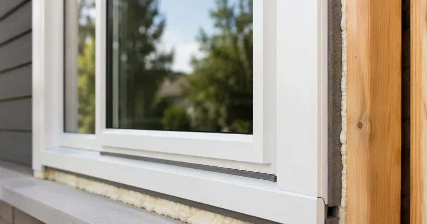 technician installing fiberglass window frame in Collingwood home