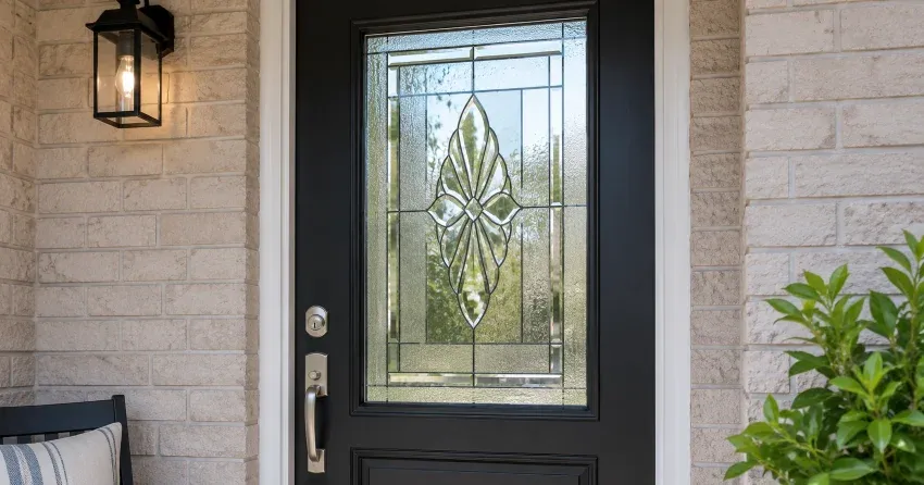technician replacing a cracked decorative glass panel in Lockhart Meadows, Collingwood