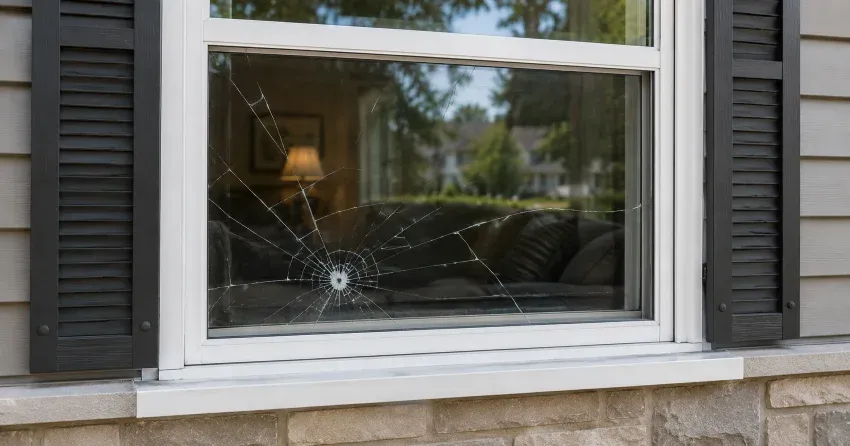 technician measuring window opening for emergency glass replacement Collingwood