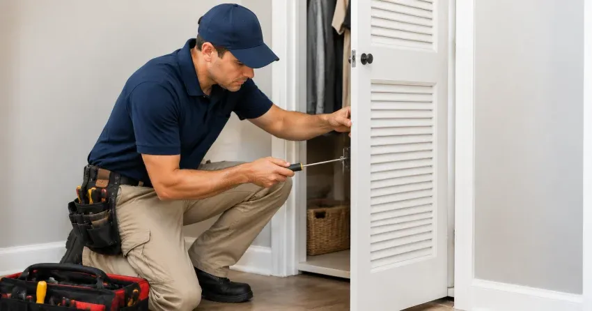 technician repairing doorbell button and wiring in Collingwood