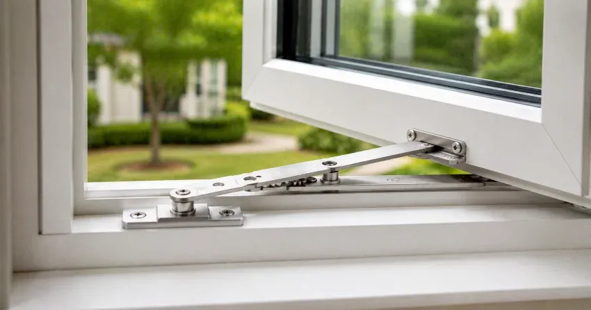 technician replacing casement window hinge in Collingwood