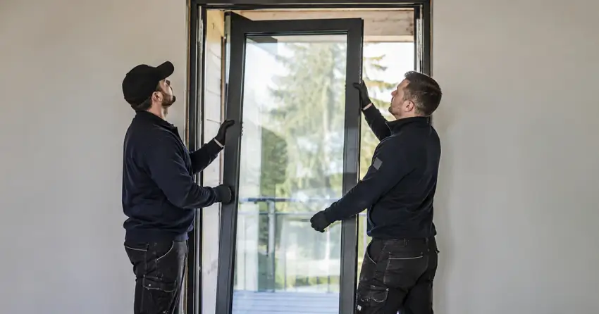 new glass panel being fitted into door frame in Lockhart Meadows, Collingwood