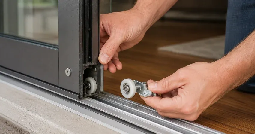sliding door alignment Georgian Meadows, Collingwood technician adjusting roller track