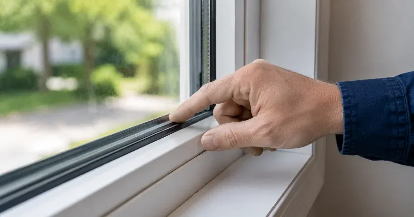 technician inspecting window glass seal in Rupert